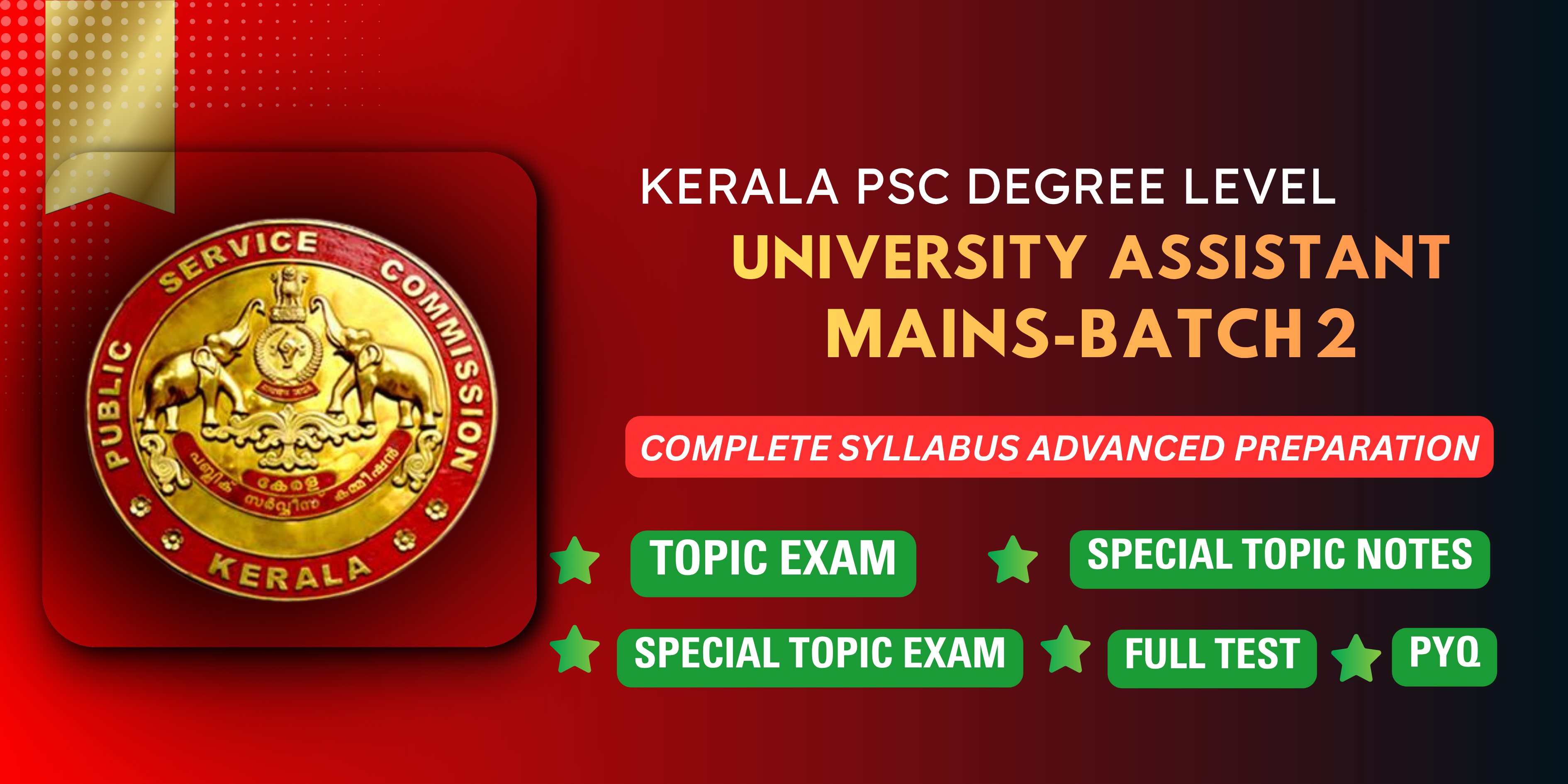 UNIVERSITY ASSISTANT -MAINS BATCH 2