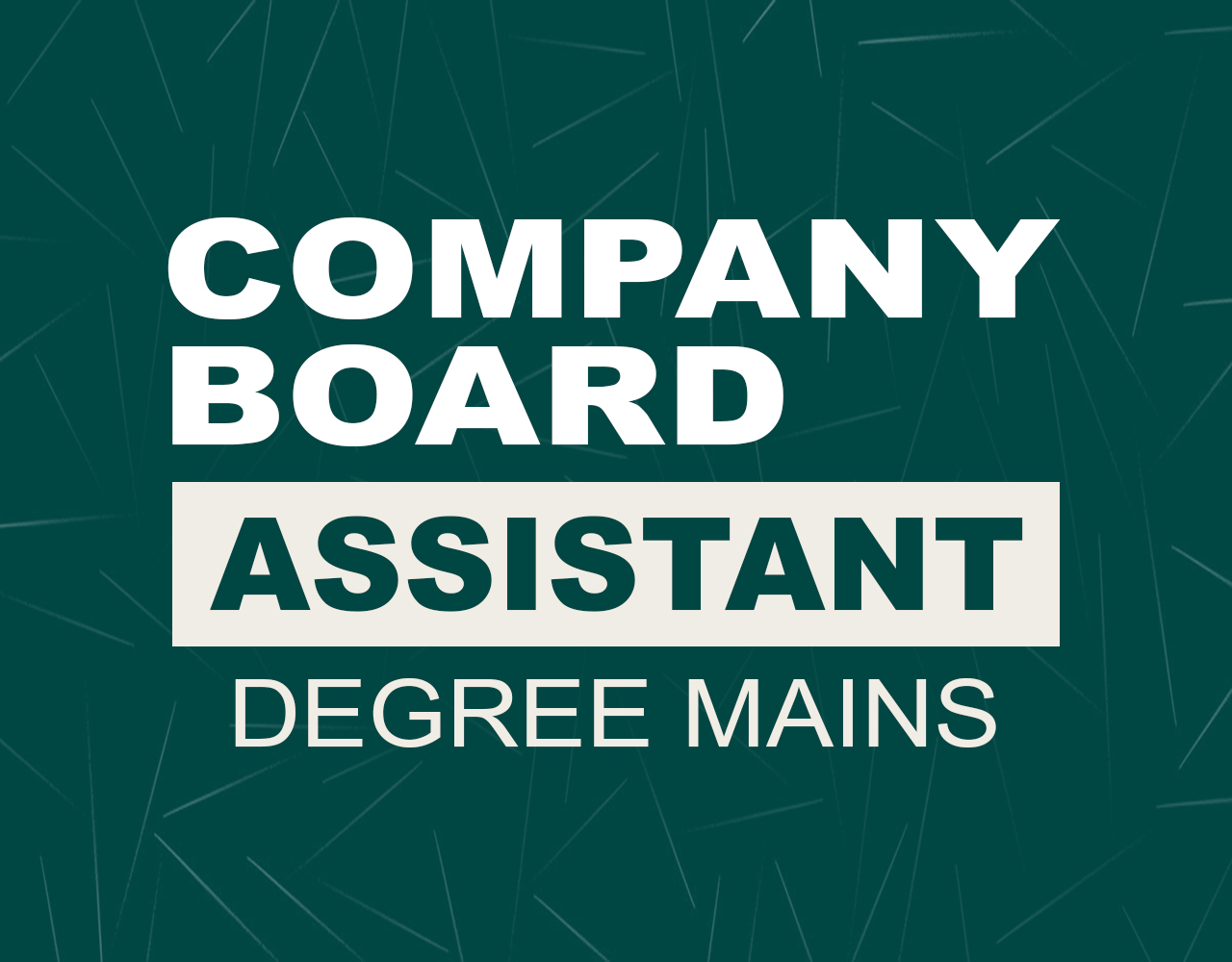 COMP. BOARD ASSISTANT [ DEGREE MAINS ]
